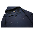 CARHARTT Mens Navy Blue Outdoor Jacket M Nylon Zip Hooded Plain Warm