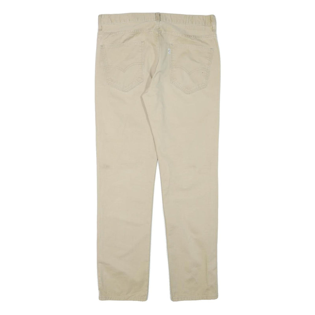 LEVI'S Mens Cotton Blend Slim Beige Trousers W34 L31 Casual Zip Closure