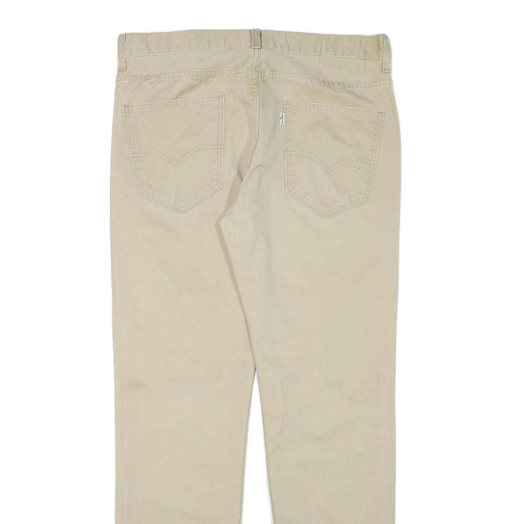 LEVI'S Mens Cotton Blend Slim Beige Trousers W34 L31 Casual Zip Closure