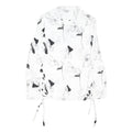 OLIVER BONAS Womens White Printed Shirt Long Sleeve Collared UK 10 Elegant
