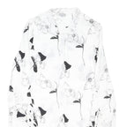 OLIVER BONAS Womens White Printed Shirt Long Sleeve Collared UK 10 Elegant
