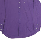 TOMMY HILFIGER Mens Purple Cotton Button Down Shirt XL Classic Fit Casual