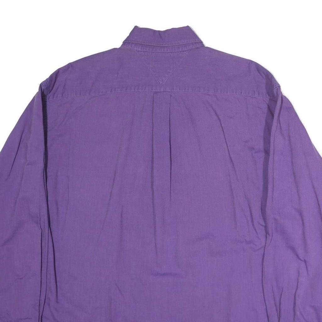 TOMMY HILFIGER Mens Purple Cotton Button Down Shirt XL Classic Fit Casual