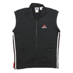 ADIDAS Mens Black & Red Track Sleeveless Jacket XS Polyester Zip Sportswear