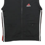 ADIDAS Mens Black & Red Track Sleeveless Jacket XS Polyester Zip Sportswear