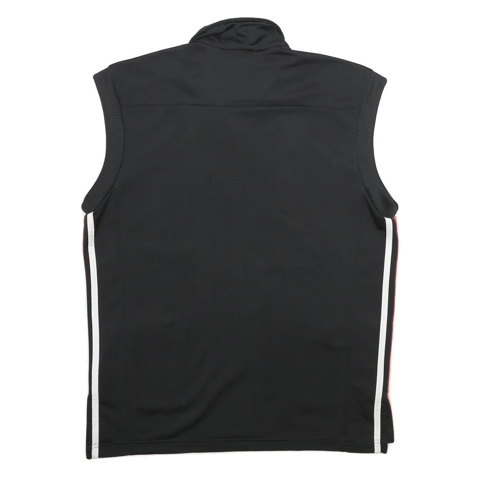 ADIDAS Mens Black & Red Track Sleeveless Jacket XS Polyester Zip Sportswear