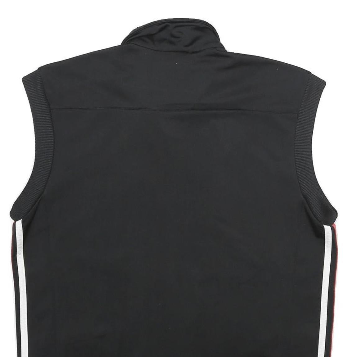 ADIDAS Mens Black & Red Track Sleeveless Jacket XS Polyester Zip Sportswear
