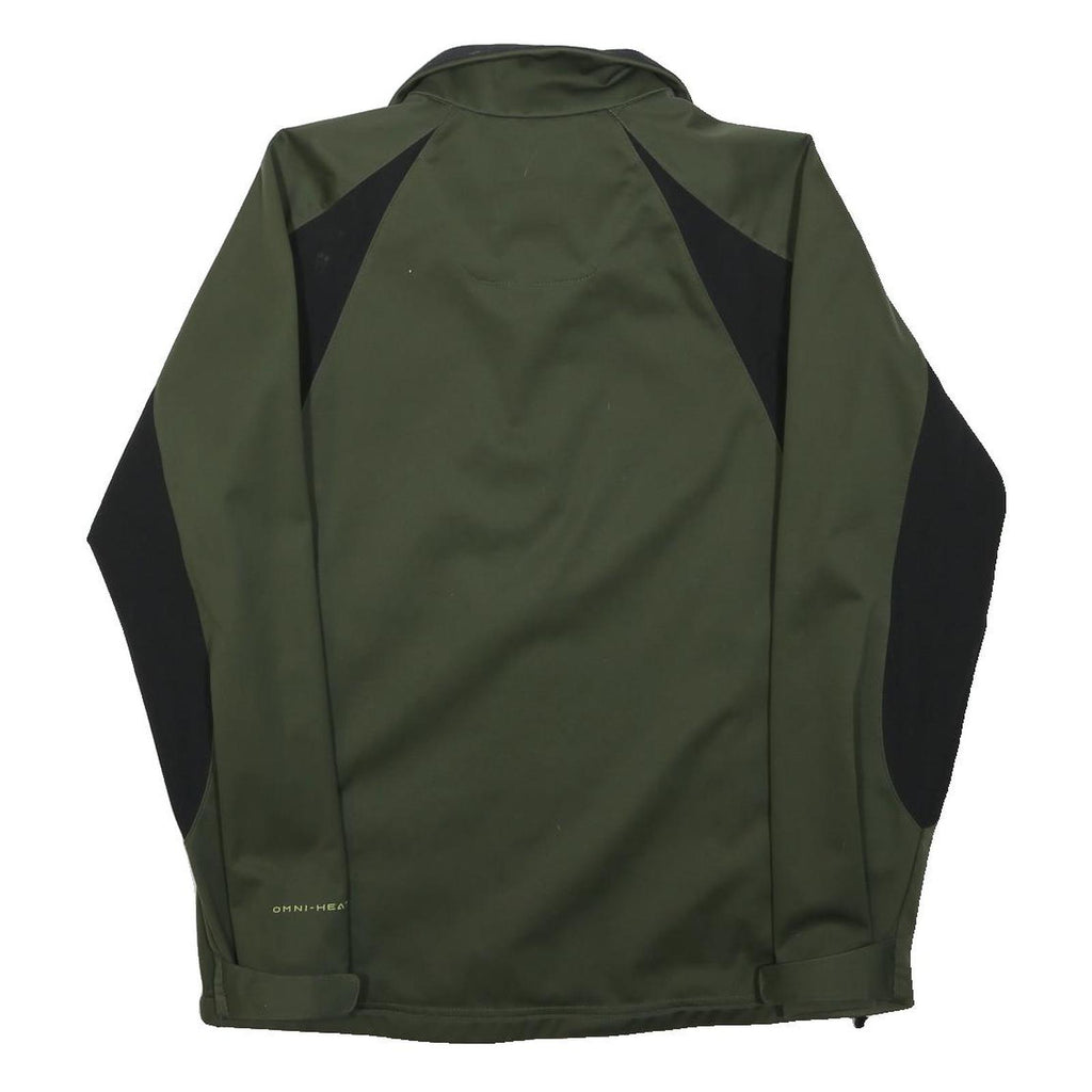 COLUMBIA Mens Green & Black Outdoor Jacket S Polyester Zip Performance