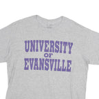 Mens Grey Cotton University Of Evansville Graphic T-Shirt L Short Sleeve Crew