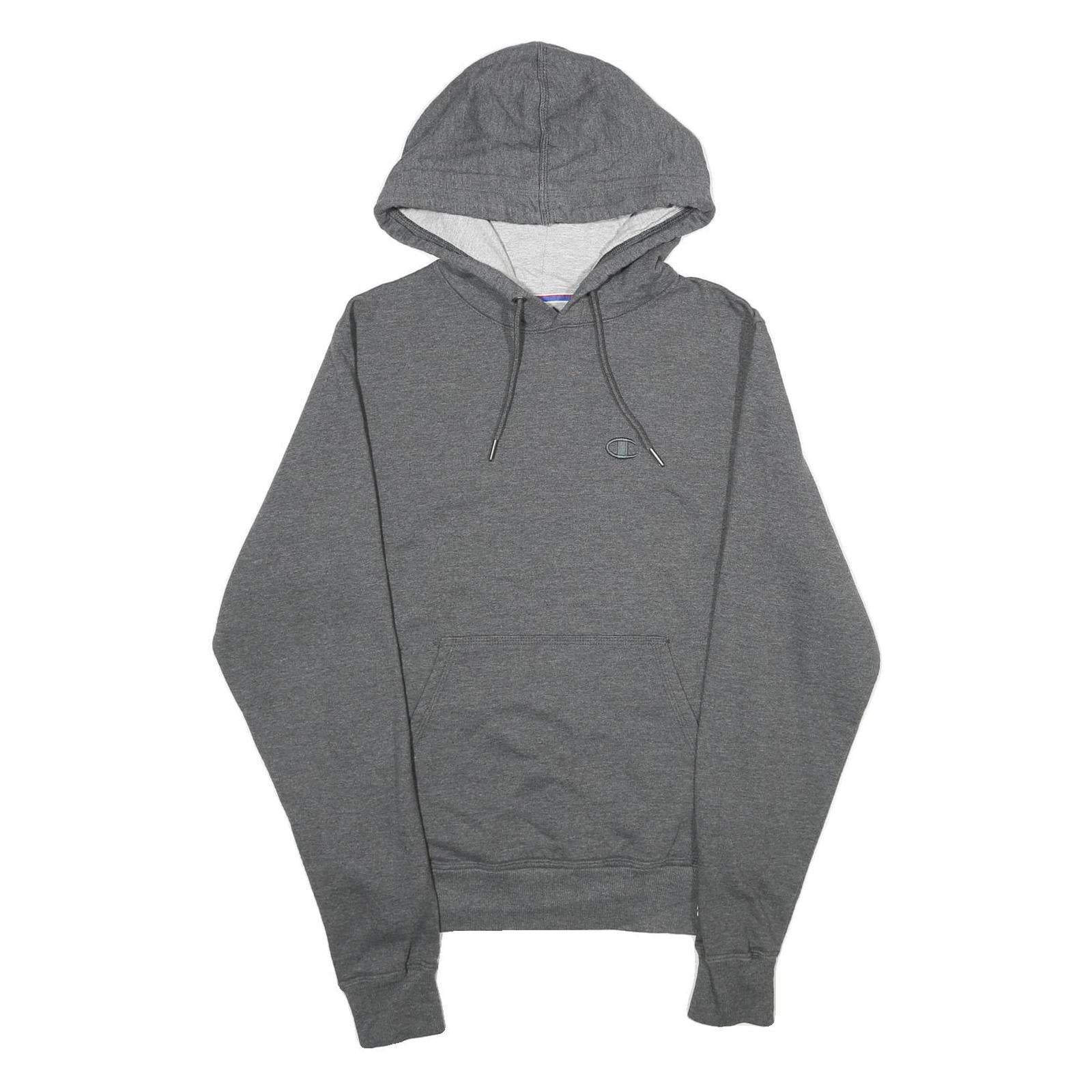 CHAMPION Mens Grey Hoodie XS Cotton Blend Pullover Sweatshirt Drawstring Hood