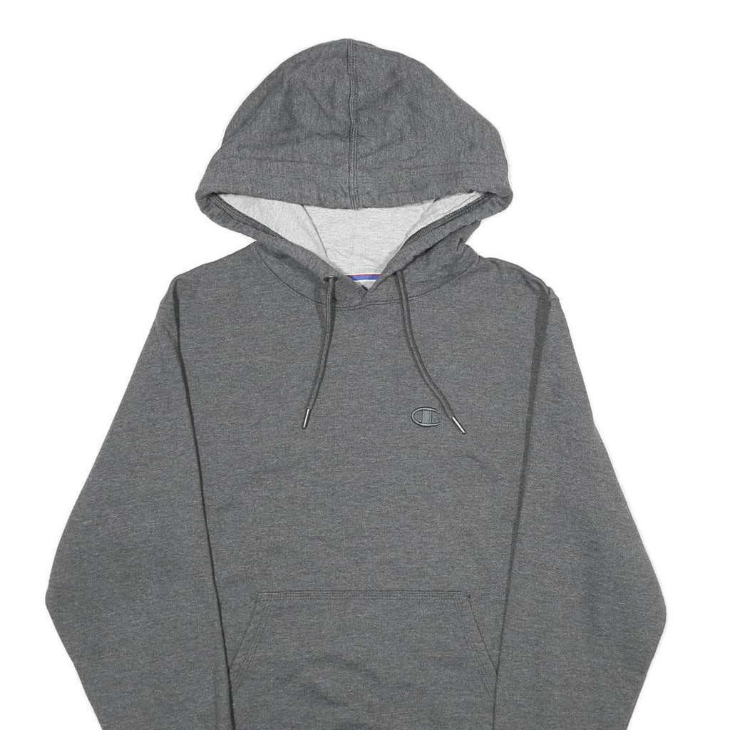 CHAMPION Mens Grey Hoodie XS Cotton Blend Pullover Sweatshirt Drawstring Hood