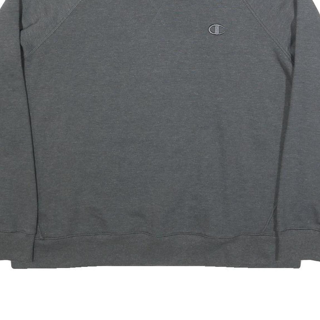 CHAMPION Womens Grey Cotton Blend Crew Neck Sweatshirt L Casual Pullover