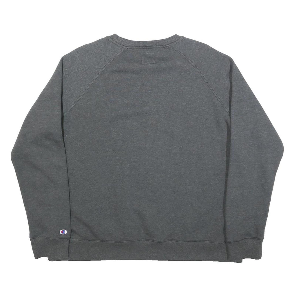 CHAMPION Womens Grey Cotton Blend Crew Neck Sweatshirt L Casual Pullover
