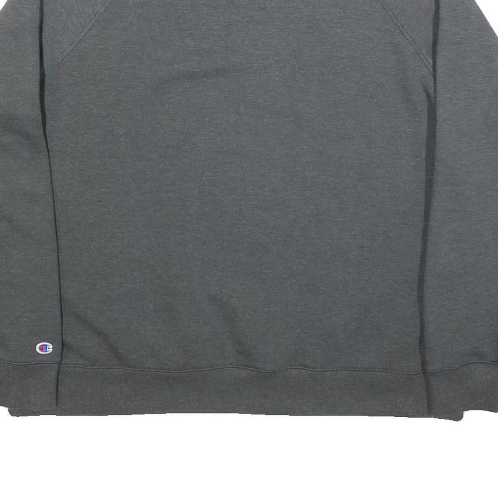 CHAMPION Womens Grey Cotton Blend Crew Neck Sweatshirt L Casual Pullover