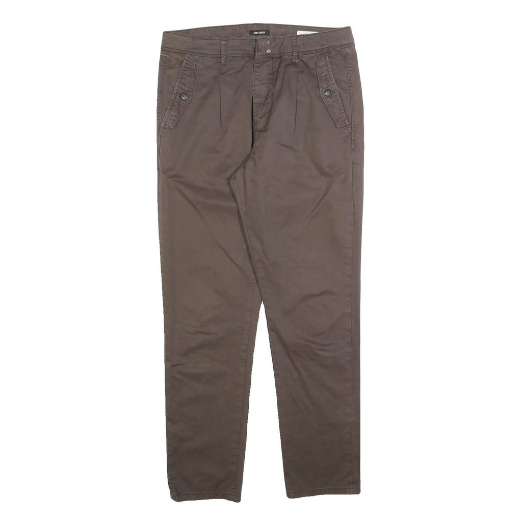 ANTONY MORATO Womens Cotton Blend Brown Slim Tapered Trousers W32 L30