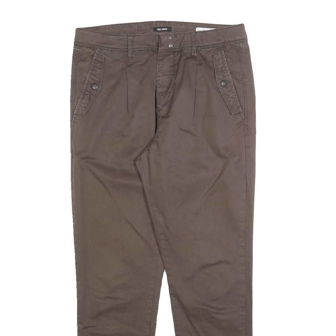 ANTONY MORATO Womens Cotton Blend Brown Slim Tapered Trousers W32 L30