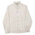 TEDDY'S JEANS Mens Beige & White Checked Cotton Blend Shirt M Casual Long Sleeve
