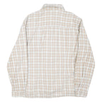 TEDDY'S JEANS Mens Beige & White Checked Cotton Blend Shirt M Casual Long Sleeve