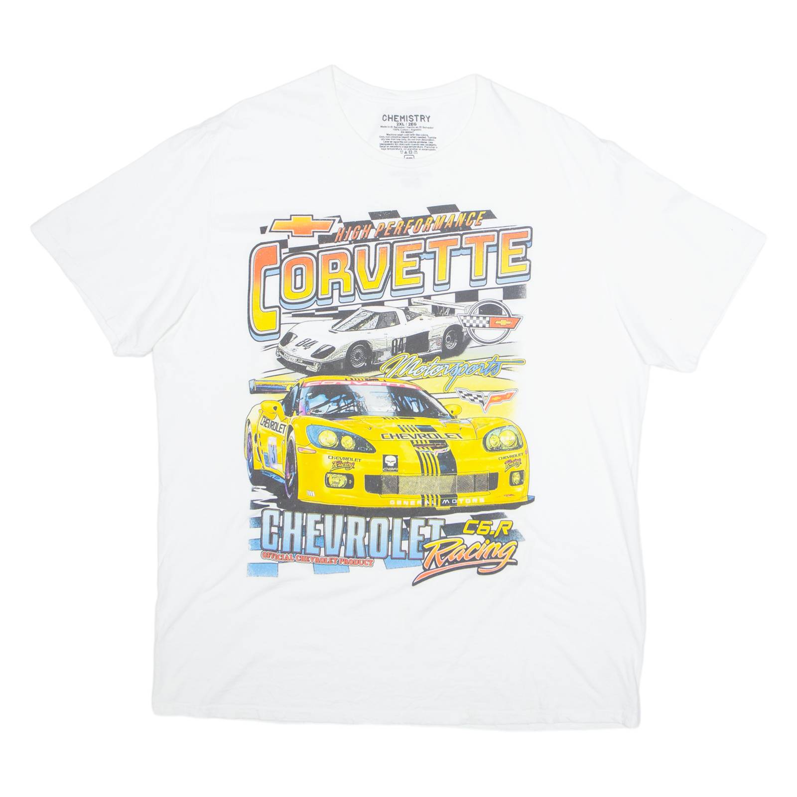 CHEMISTRY Corvette Mens T-Shirt White USA XL