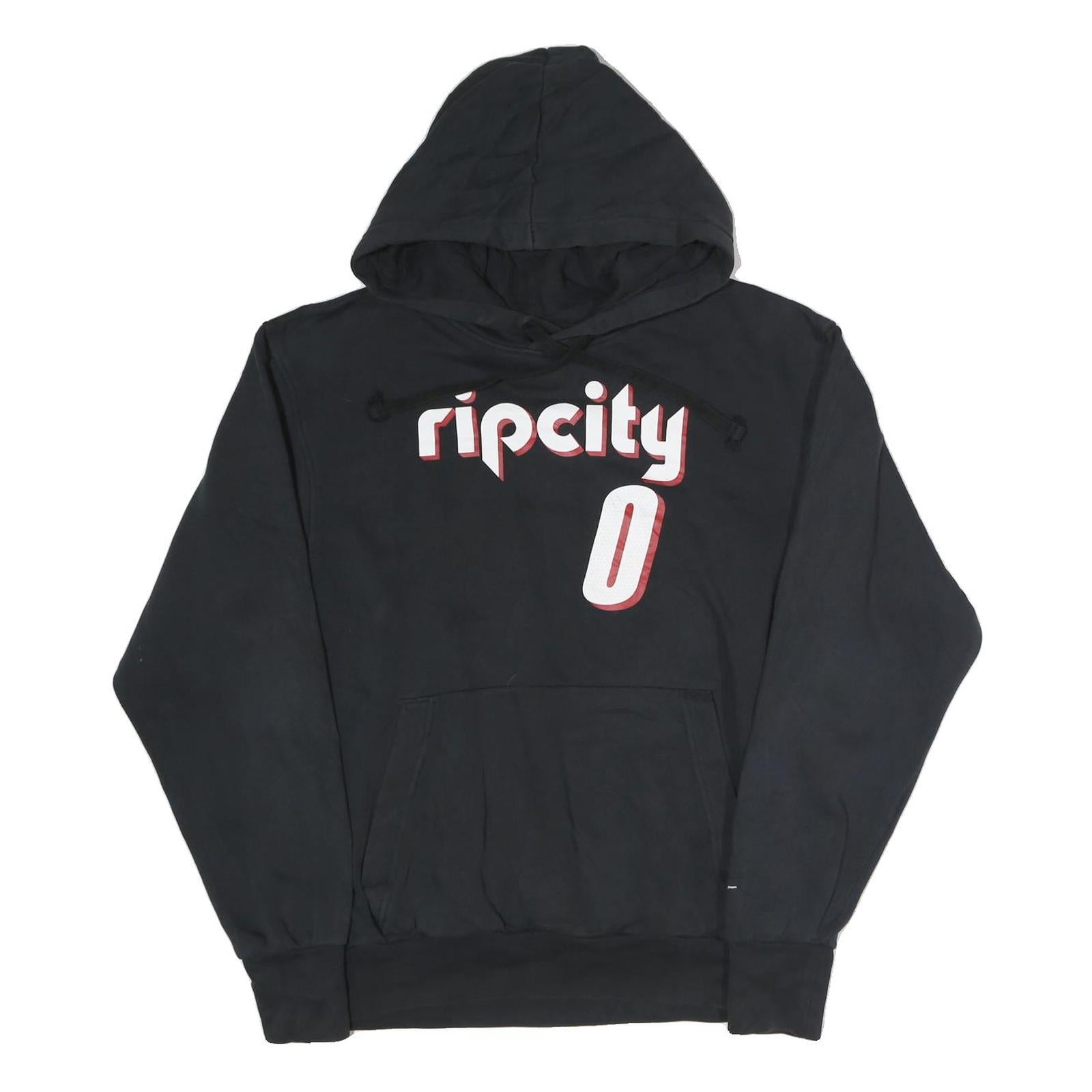NIKE Mens Black Ripcity Lillard Hoodie S Basketball Cotton Pullover