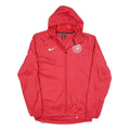 NIKE Mens Red FC Champel Jacket S Polyester Blend Plain Zip Hooded Light