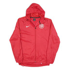 NIKE Mens Red FC Champel Jacket S Polyester Blend Plain Zip Hooded Light