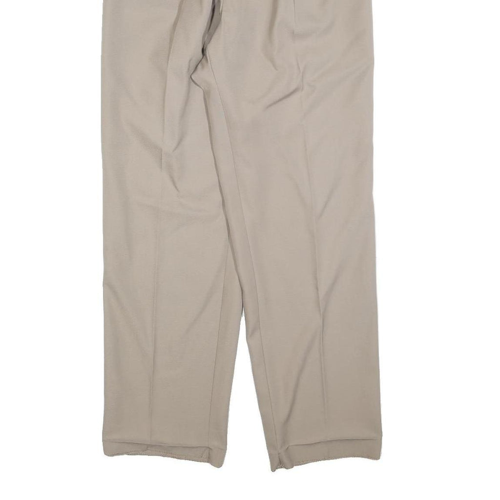 TREVIRA Womens Wool Blend Beige Relaxed Straight Trousers W28 L30 Classic