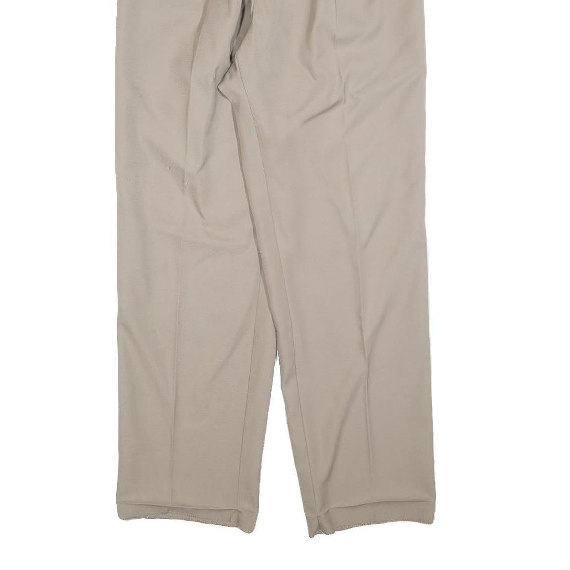 TREVIRA Womens Wool Blend Beige Relaxed Straight Trousers W28 L30 Classic