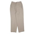 TREVIRA Womens Wool Blend Beige Relaxed Straight Trousers W28 L30 Classic