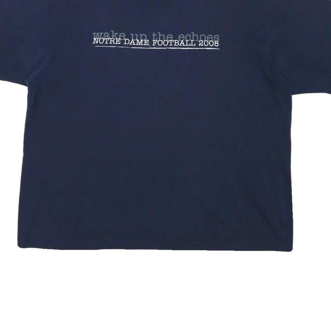 ADIDAS Mens Navy Blue Notre Dame Football Graphic T-Shirt XL Short Sleeve Crew