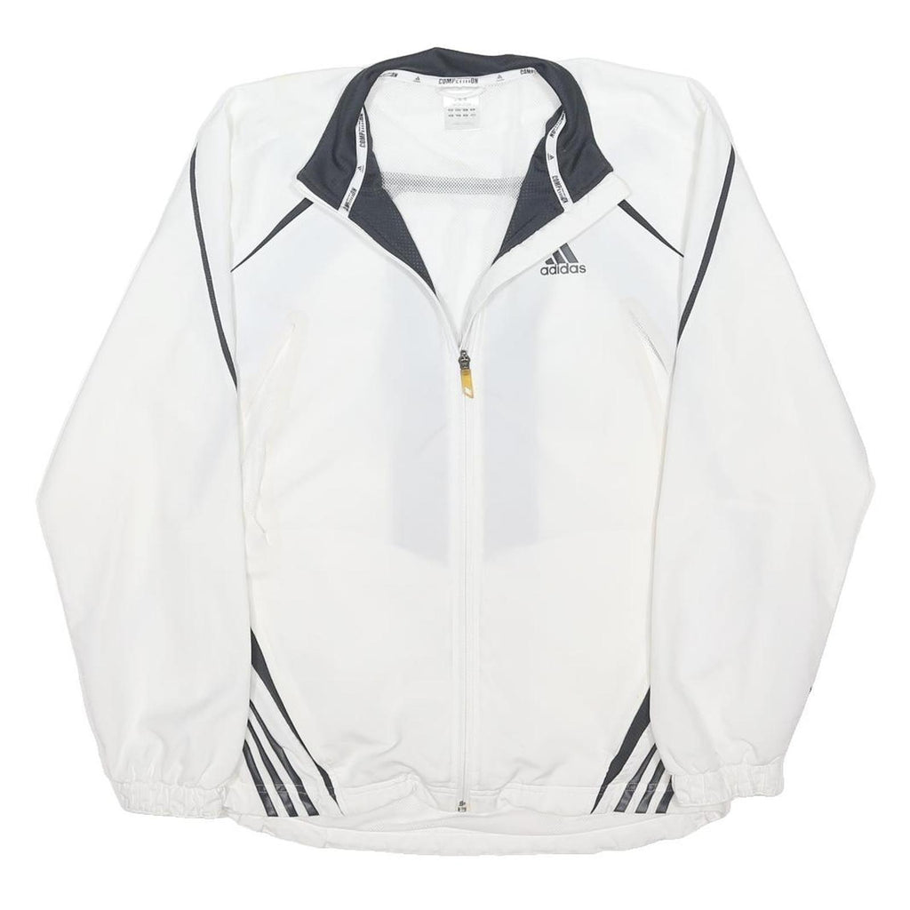 ADIDAS Mens White Black Track Jacket XL Polyester Blend Zip Athletic Sportswear