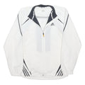ADIDAS Mens White Black Track Jacket XL Polyester Blend Zip Athletic Sportswear