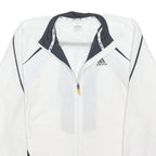 ADIDAS Mens White Black Track Jacket XL Polyester Blend Zip Athletic Sportswear