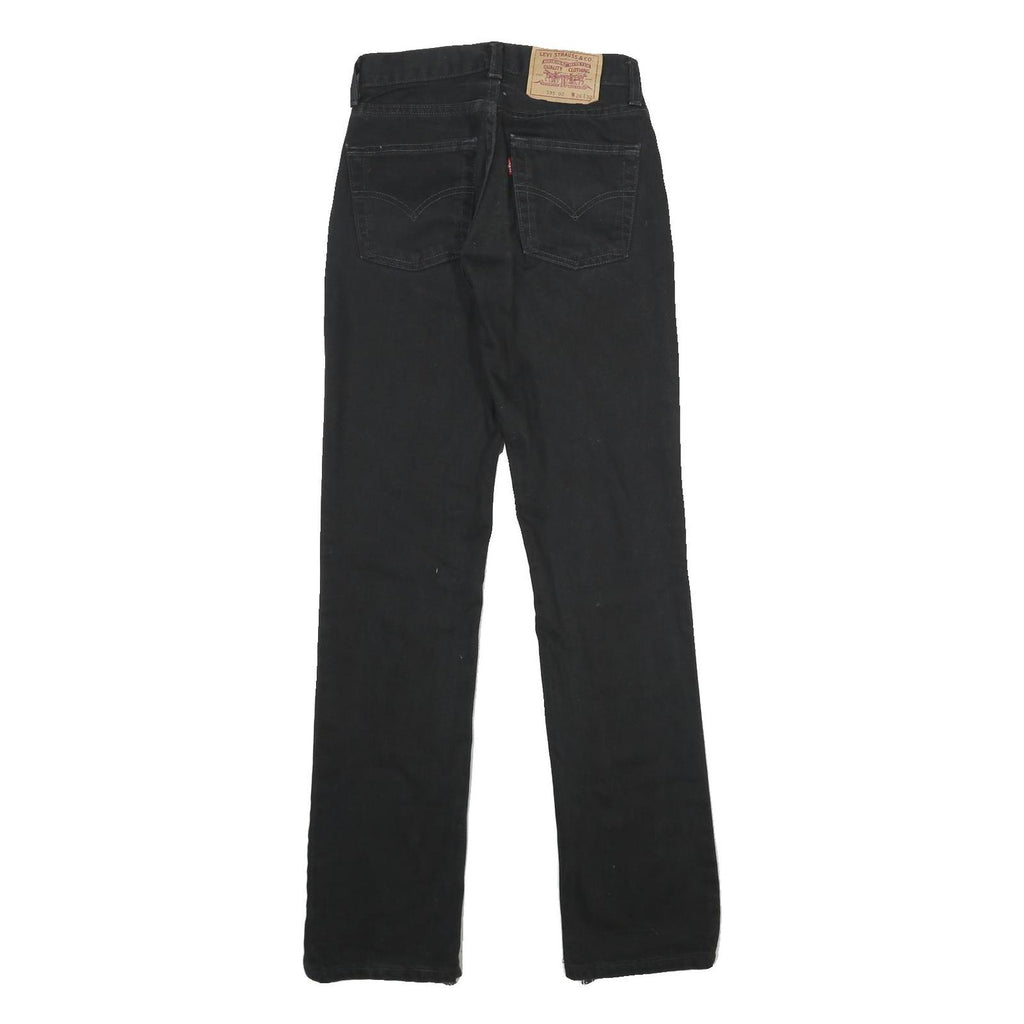 LEVI'S 595 02 Womens Jeans Black Slim Straight Denim Medium W26 L32 Zip Closure