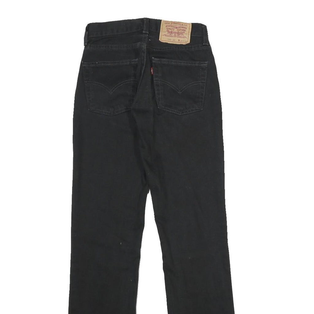 LEVI'S 595 02 Womens Jeans Black Slim Straight Denim Medium W26 L32 Zip Closure