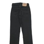 LEVI'S 595 02 Womens Jeans Black Slim Straight Denim Medium W26 L32 Zip Closure