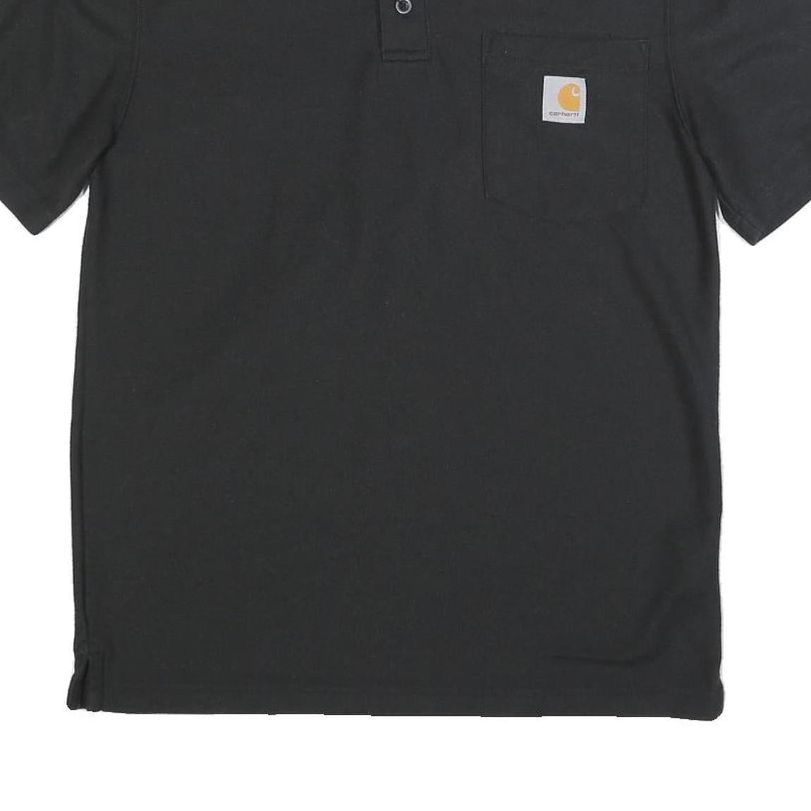 CARHARTT Mens Black Short Sleeve Plain S Cotton Blend Polo Shirt Workwear