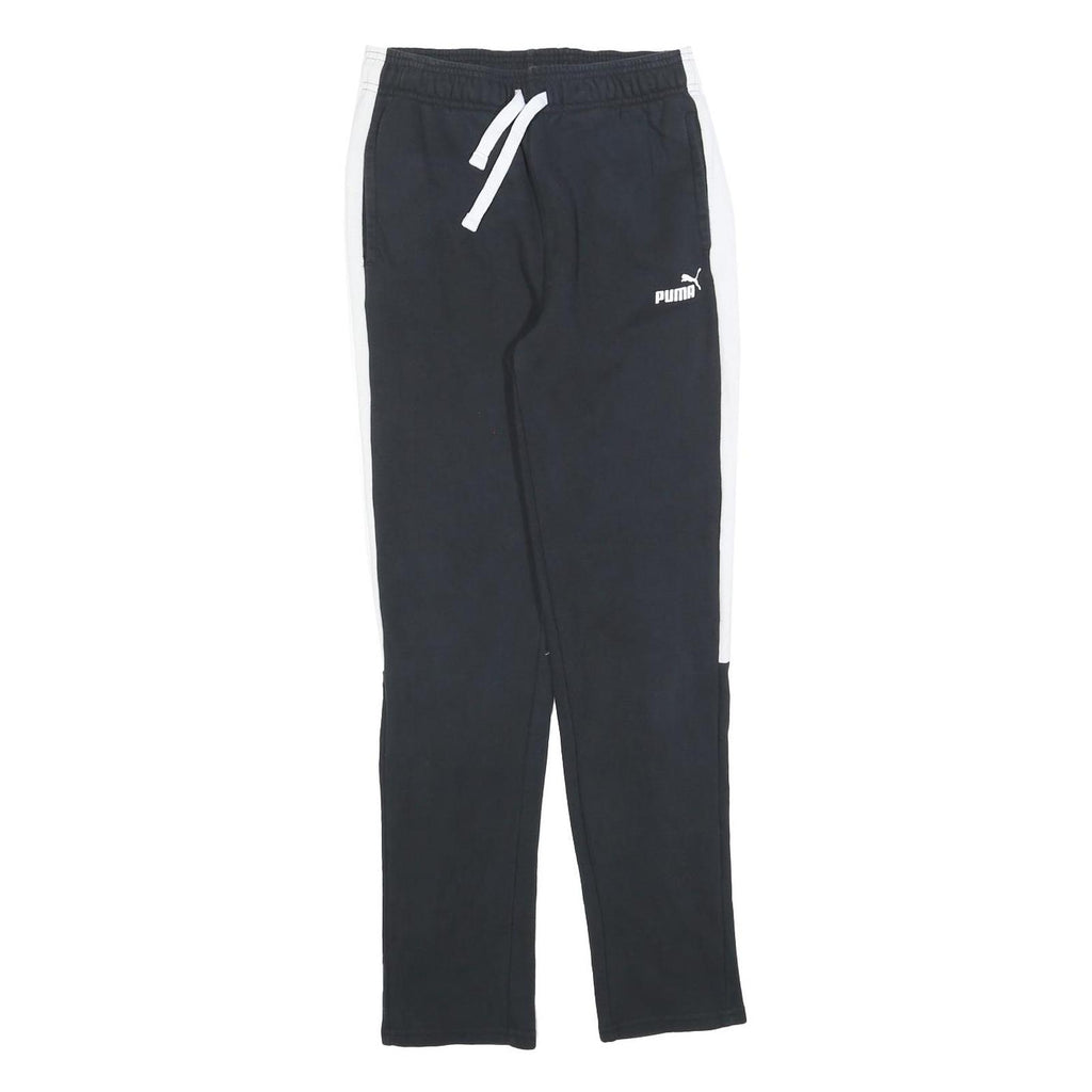 PUMA Mens Joggers Black & White Slim Tapered XS W25 L28 Cotton Blend