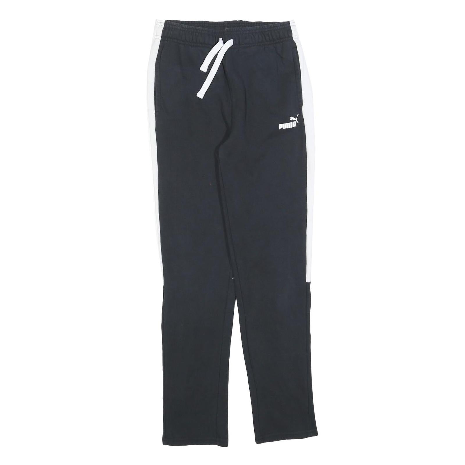 PUMA Mens Joggers Black & White Slim Tapered XS W25 L28 Cotton Blend