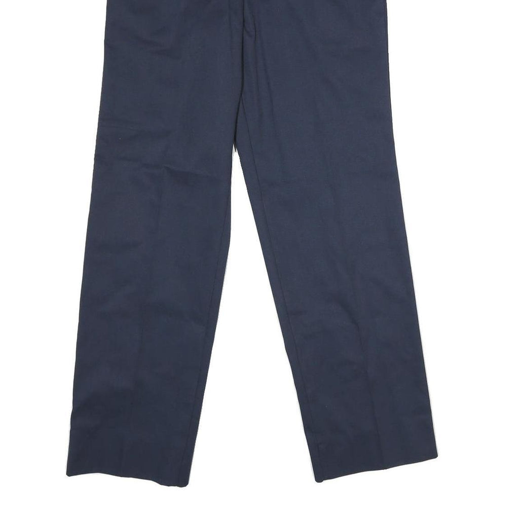 RED KAP Mens Polyester Blend Navy Regular Straight Trousers W30 L31 Classic Zip