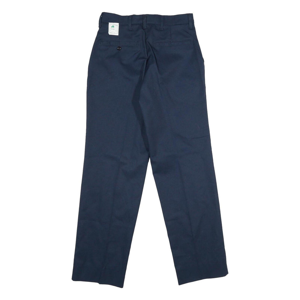 RED KAP Mens Polyester Blend Navy Regular Straight Trousers W30 L31 Classic Zip