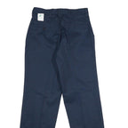 RED KAP Mens Polyester Blend Navy Regular Straight Trousers W30 L31 Classic Zip