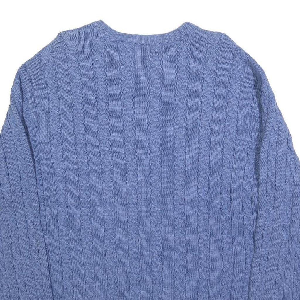 CHAPS Mens Blue Patterned Cotton Blend Jumper Crew Neck Basic Knit XL Casual