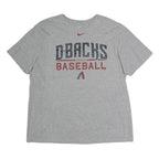 NIKE Mens Grey Arizona Dbacks Baseball Graphic T-Shirt 2XL Short Sleeve Crew