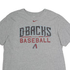 NIKE Mens Grey Arizona Dbacks Baseball Graphic T-Shirt 2XL Short Sleeve Crew