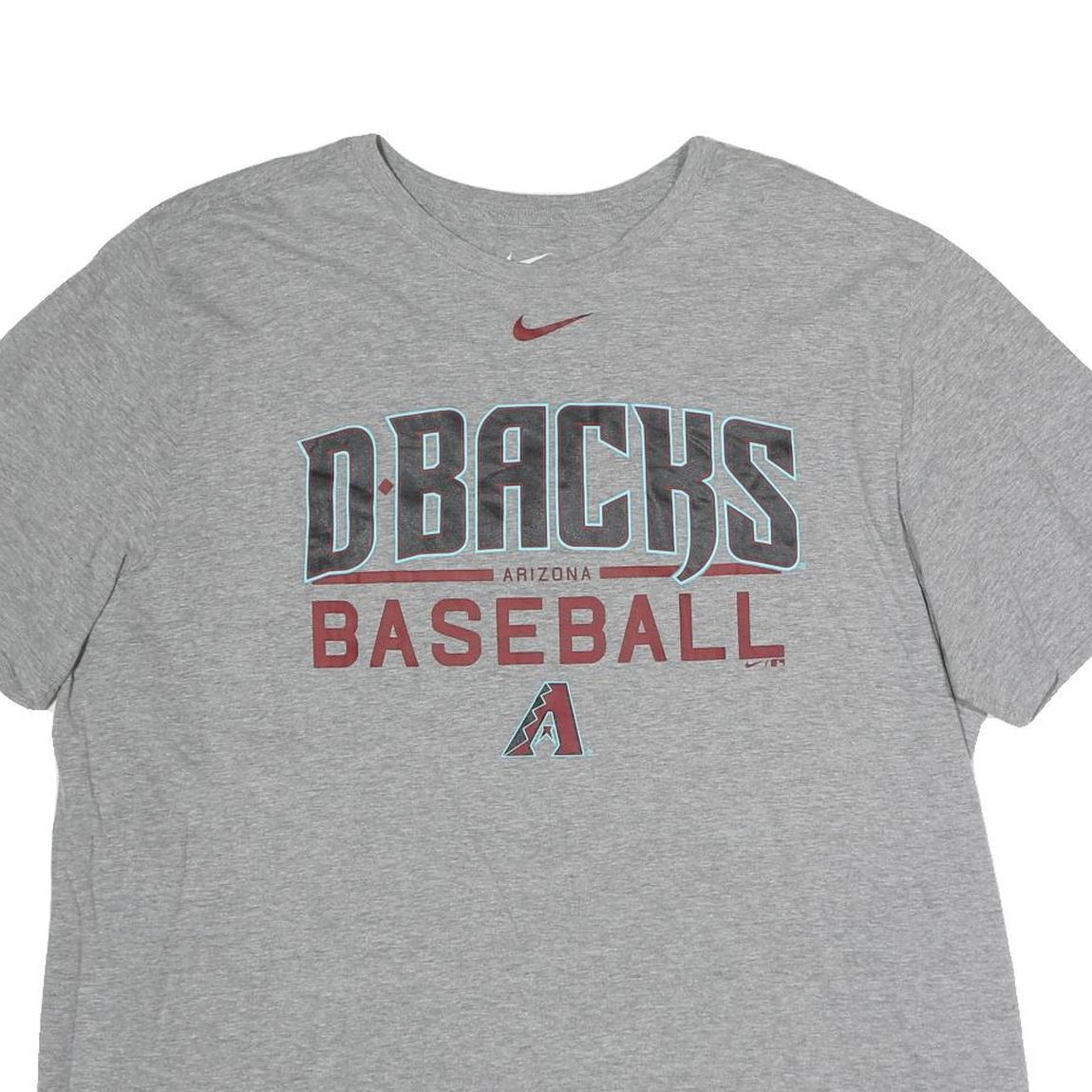 NIKE Mens Grey Arizona Dbacks Baseball Graphic T-Shirt 2XL Short Sleeve Crew