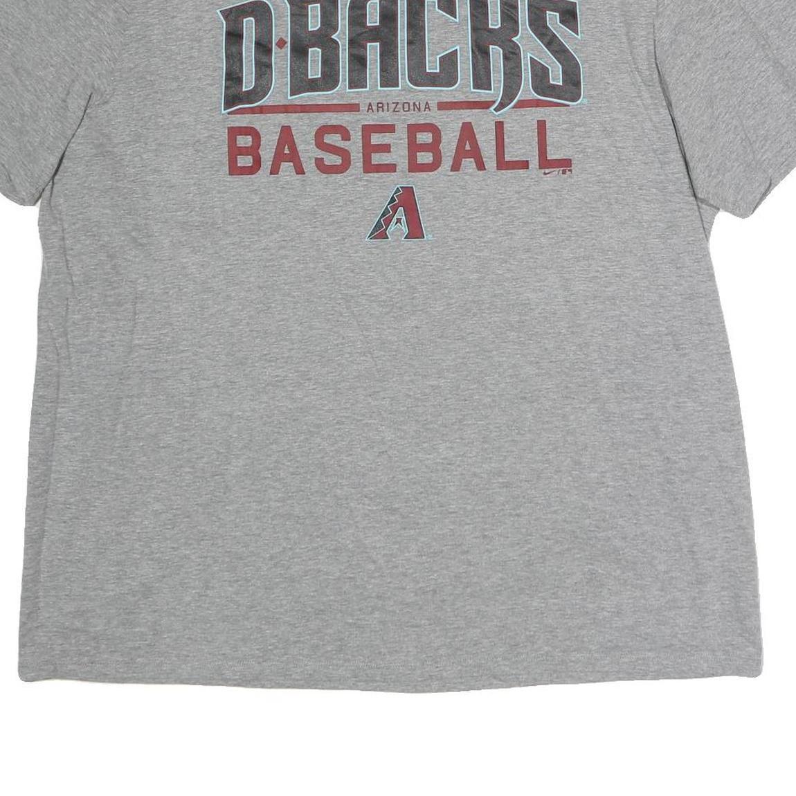 NIKE Mens Grey Arizona Dbacks Baseball Graphic T-Shirt 2XL Short Sleeve Crew