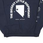 CHAMPION Mens Navy The Biggest Little Dispensary Crew Neck L Sweatshirt Cotton
