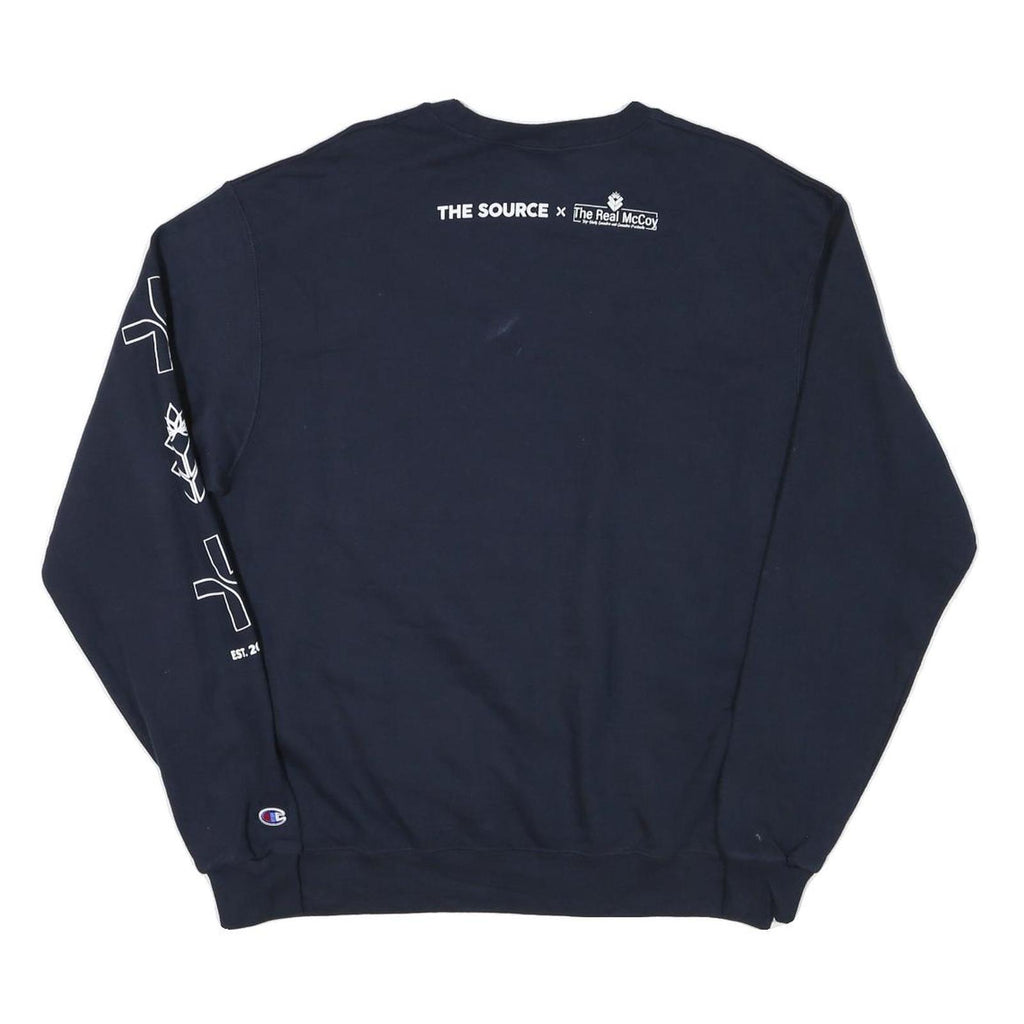 CHAMPION Mens Navy The Biggest Little Dispensary Crew Neck L Sweatshirt Cotton