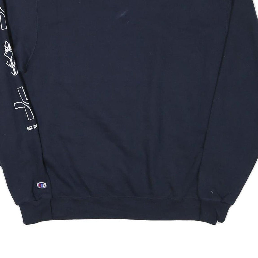 CHAMPION Mens Navy The Biggest Little Dispensary Crew Neck L Sweatshirt Cotton